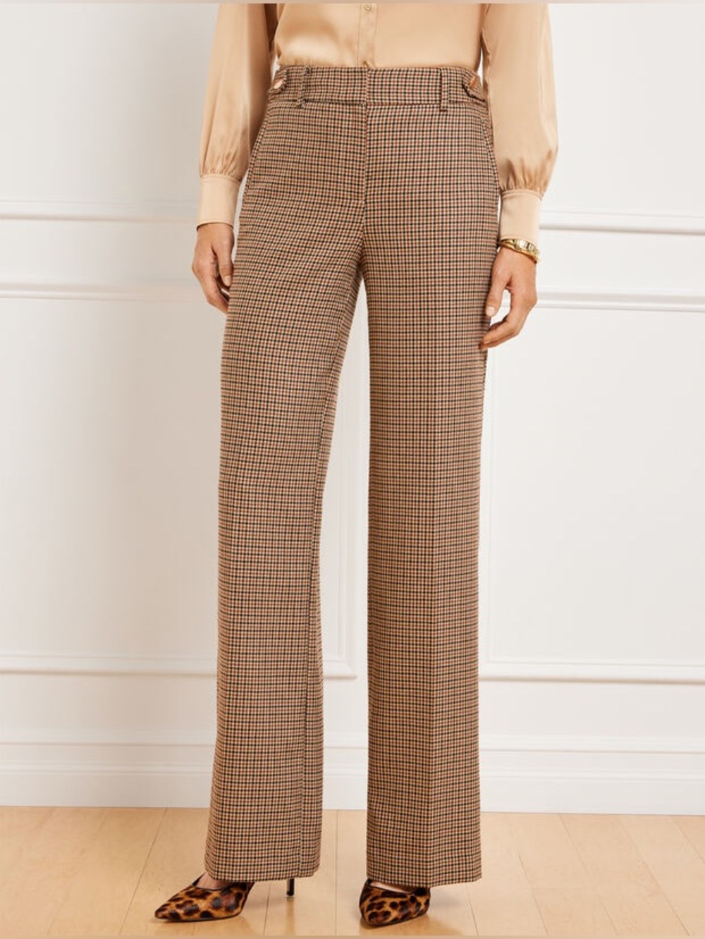 Talbots Greenwich Wide Leg Houndstooth Pants Size 18W